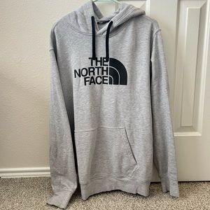 The North Face Hoodie XL Sweatshirt Big Logo Gray/Black